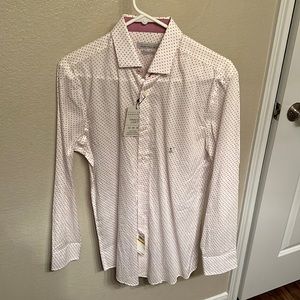 White shirt with red dots! Perry Ellis! Medium shirt